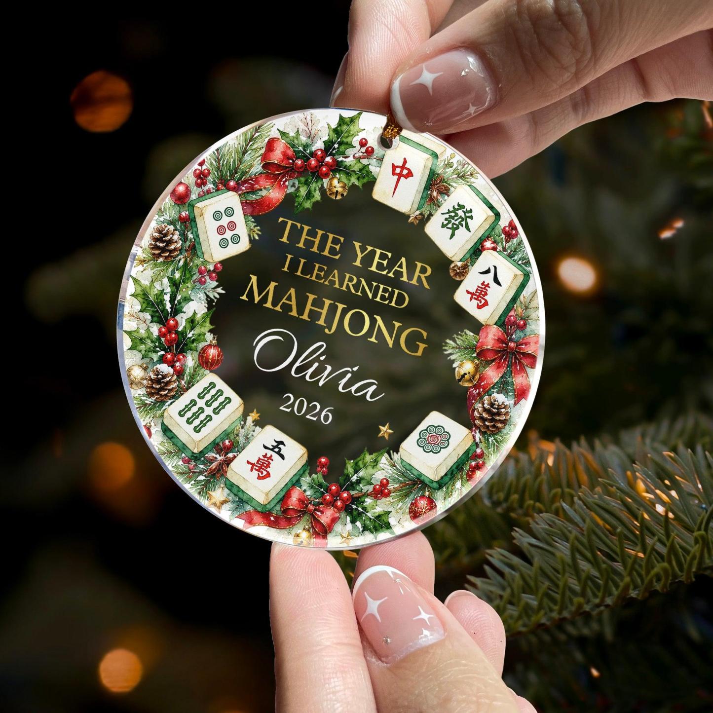 Vrolijk Mahjong-cadeau Voor Mahjong-meisjes, Mahjong-liefhebbers - Gepersonaliseerd Ornament - SokkenFoto