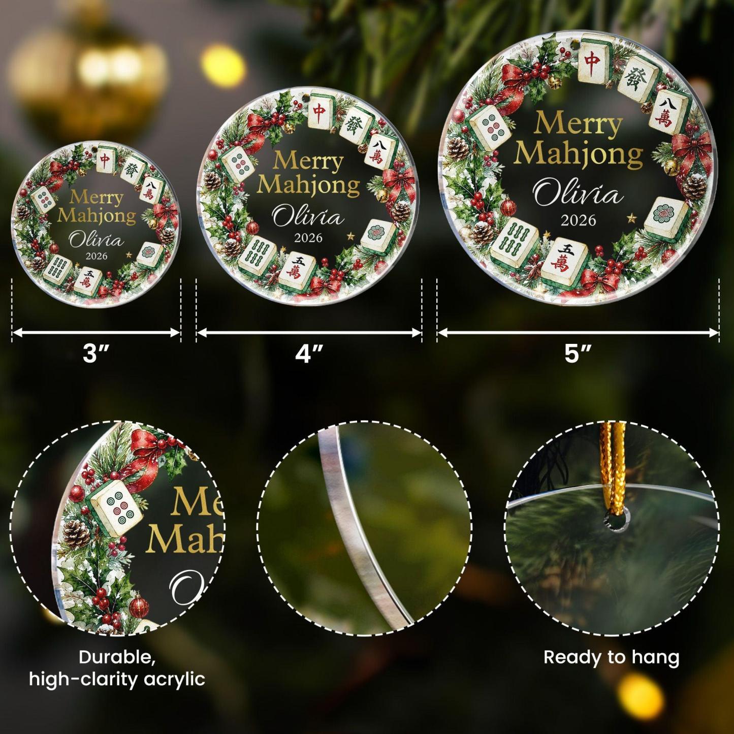 Vrolijk Mahjong-cadeau Voor Mahjong-meisjes, Mahjong-liefhebbers - Gepersonaliseerd Ornament - SokkenFoto