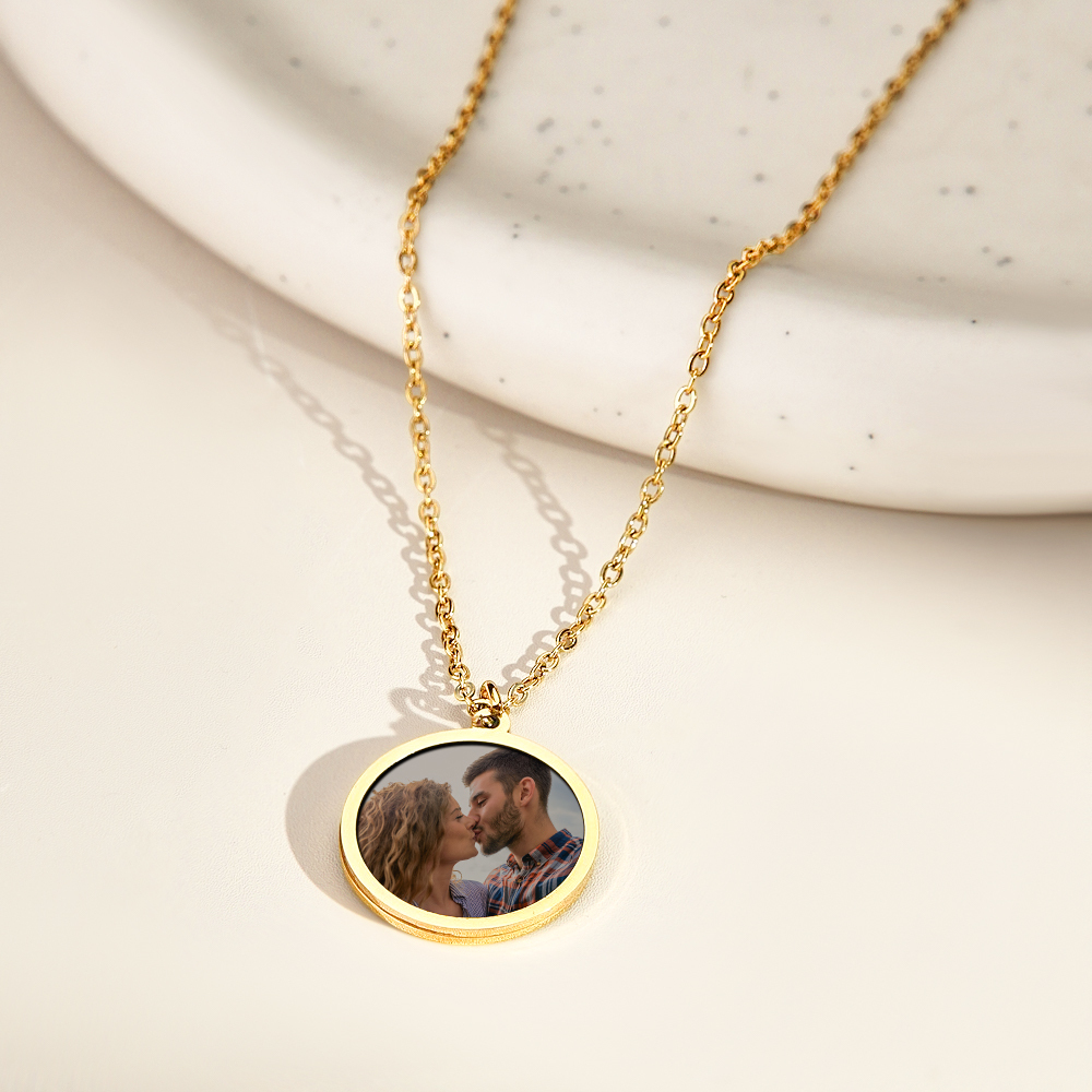 Gepersonaliseerde Foto Temperatuurgevoelige Kleurveranderende Hartketting Fotocadeauketting Voor Geliefde - SokkenFoto