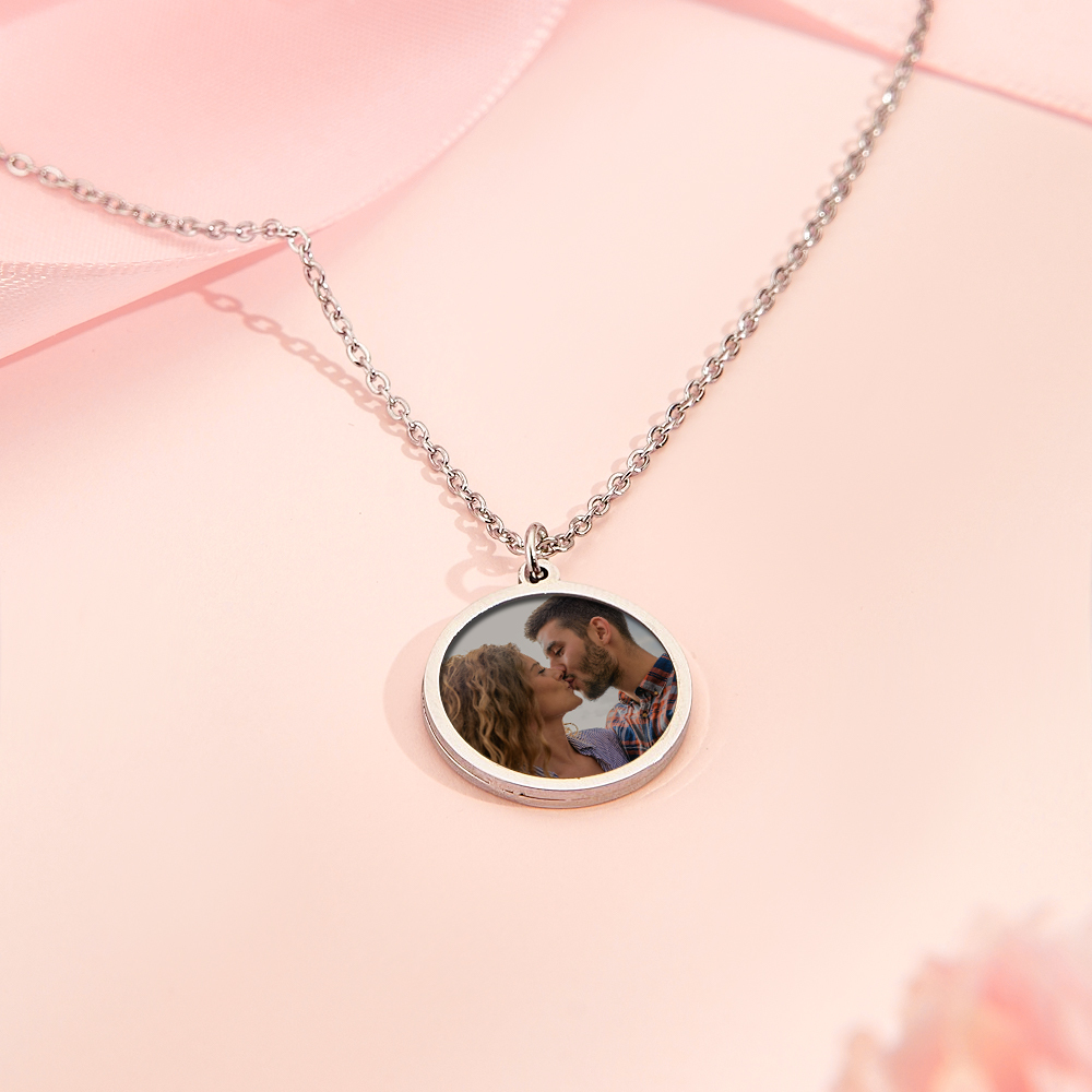 Gepersonaliseerde Foto Temperatuurgevoelige Kleurveranderende Hartketting Fotocadeauketting Voor Geliefde - SokkenFoto