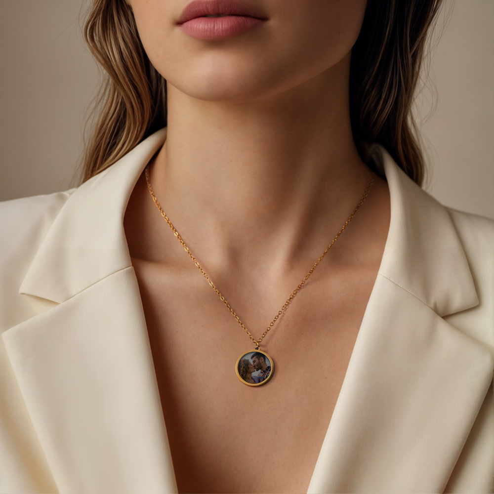 Gepersonaliseerde Foto Temperatuurgevoelige Kleurveranderende Hartketting Fotocadeauketting Voor Geliefde - SokkenFoto