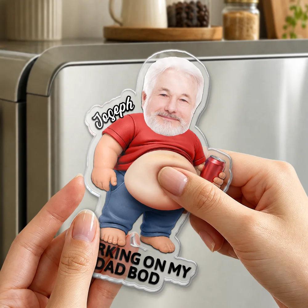 Poke Dad Bod Belly - Gepersonaliseerde Squishy Acryl Koelkastmagneet