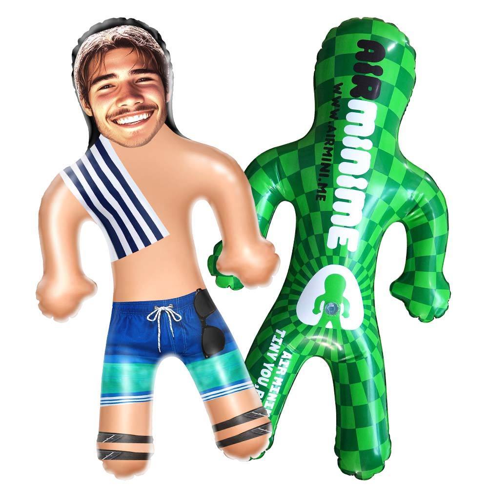Gepersonaliseerde Strandman Opblaaspoppen Grappig Opblaasbaar Man Bedrukt Gezicht Voor Feestartikelen - SokkenFoto