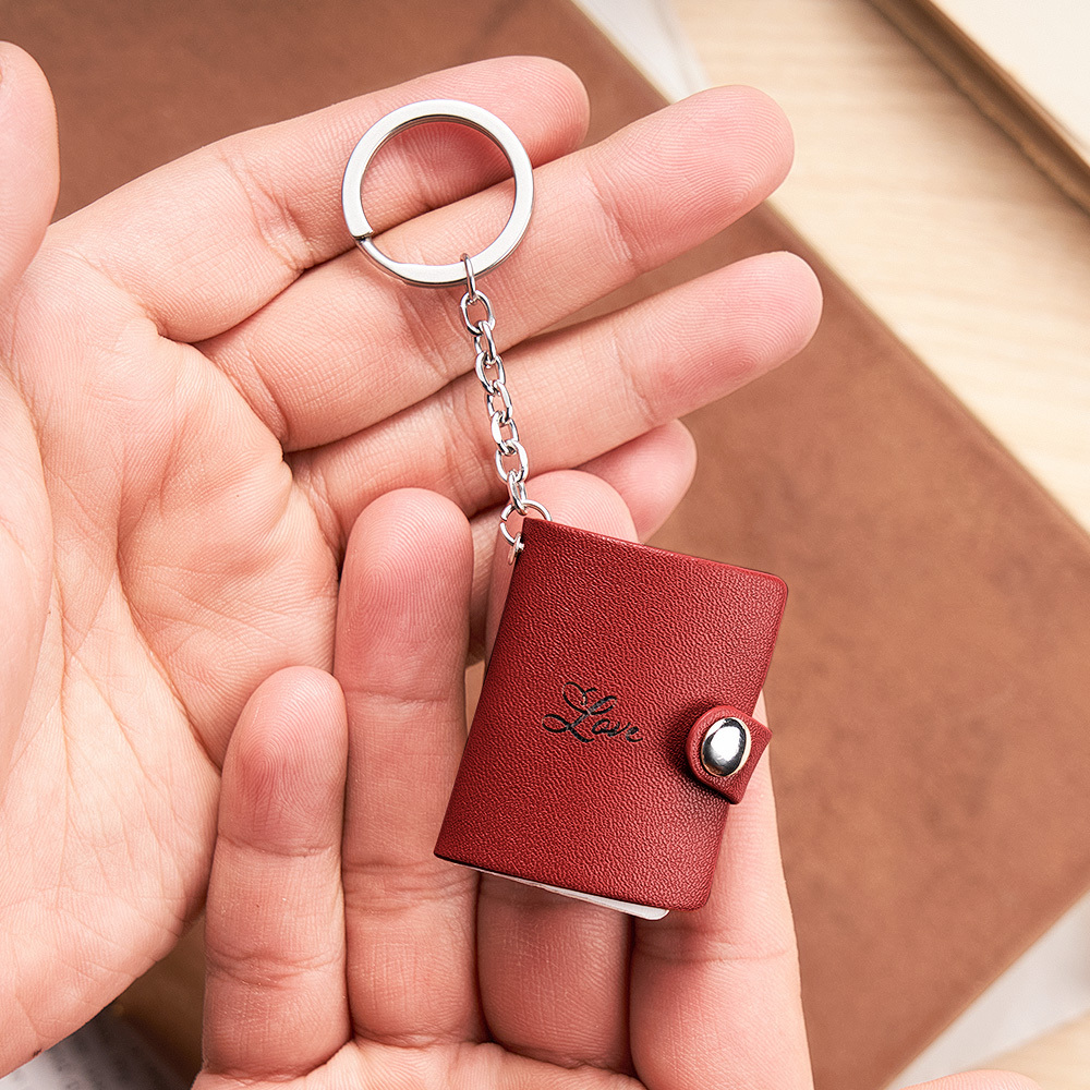 Gepersonaliseerde Fotoalbum Sleutelhanger - Gepersonaliseerd Cadeau Voor Hem, Haar, Cadeau Voor Papa Handgemaakt Cadeau, Verjaardagscadeau Voor Vriend, Valentijnsdagcadeau