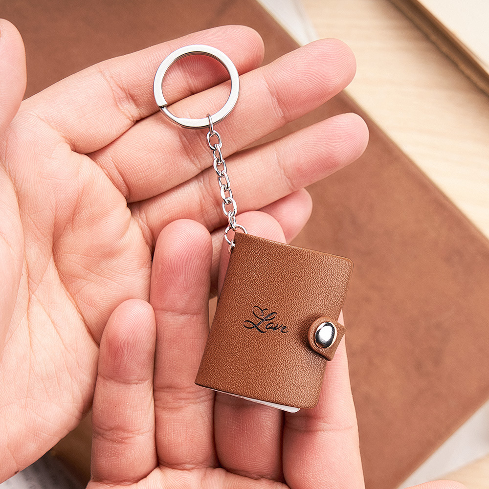 Gepersonaliseerde Fotoalbum Sleutelhanger - Gepersonaliseerd Cadeau Voor Hem, Haar, Cadeau Voor Papa Handgemaakt Cadeau, Verjaardagscadeau Voor Vriend, Valentijnsdagcadeau