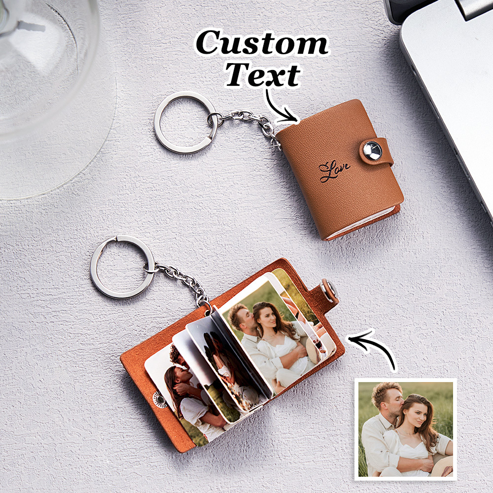Gepersonaliseerde Fotoalbum Sleutelhanger - Gepersonaliseerd Cadeau Voor Hem, Haar, Cadeau Voor Papa Handgemaakt Cadeau, Verjaardagscadeau Voor Vriend, Valentijnsdagcadeau
