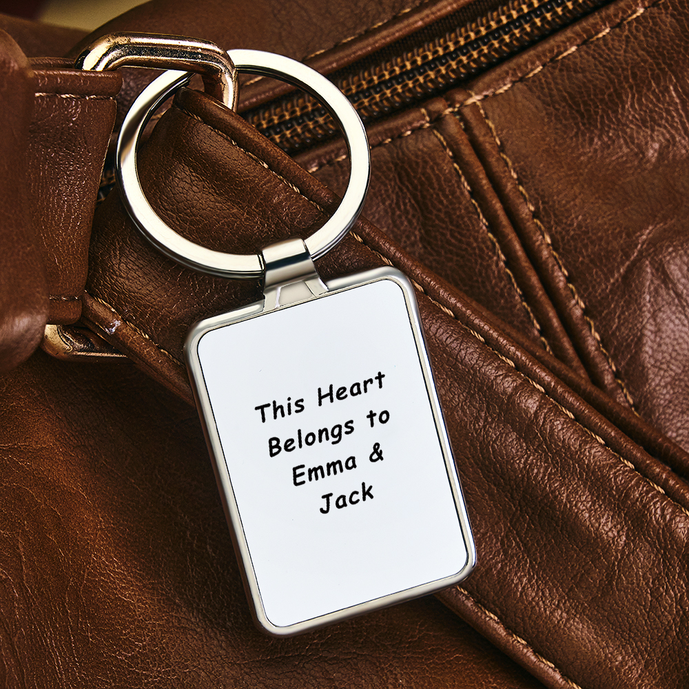 Gepersonaliseerde Kerstfoto Sleutelhanger Met Koppel, Gepersonaliseerd Cadeau Voor Hem Of Haar, Romantisch Aandenken, Idee Voor Een Cadeautje In De Kous - SokkenFoto