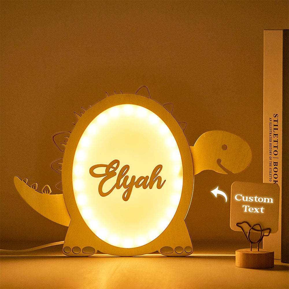 Aangepaste Bunny Dino Gegraveerd Light Night Cartoon Beweegbare Huisgeschenken - SokkenFoto