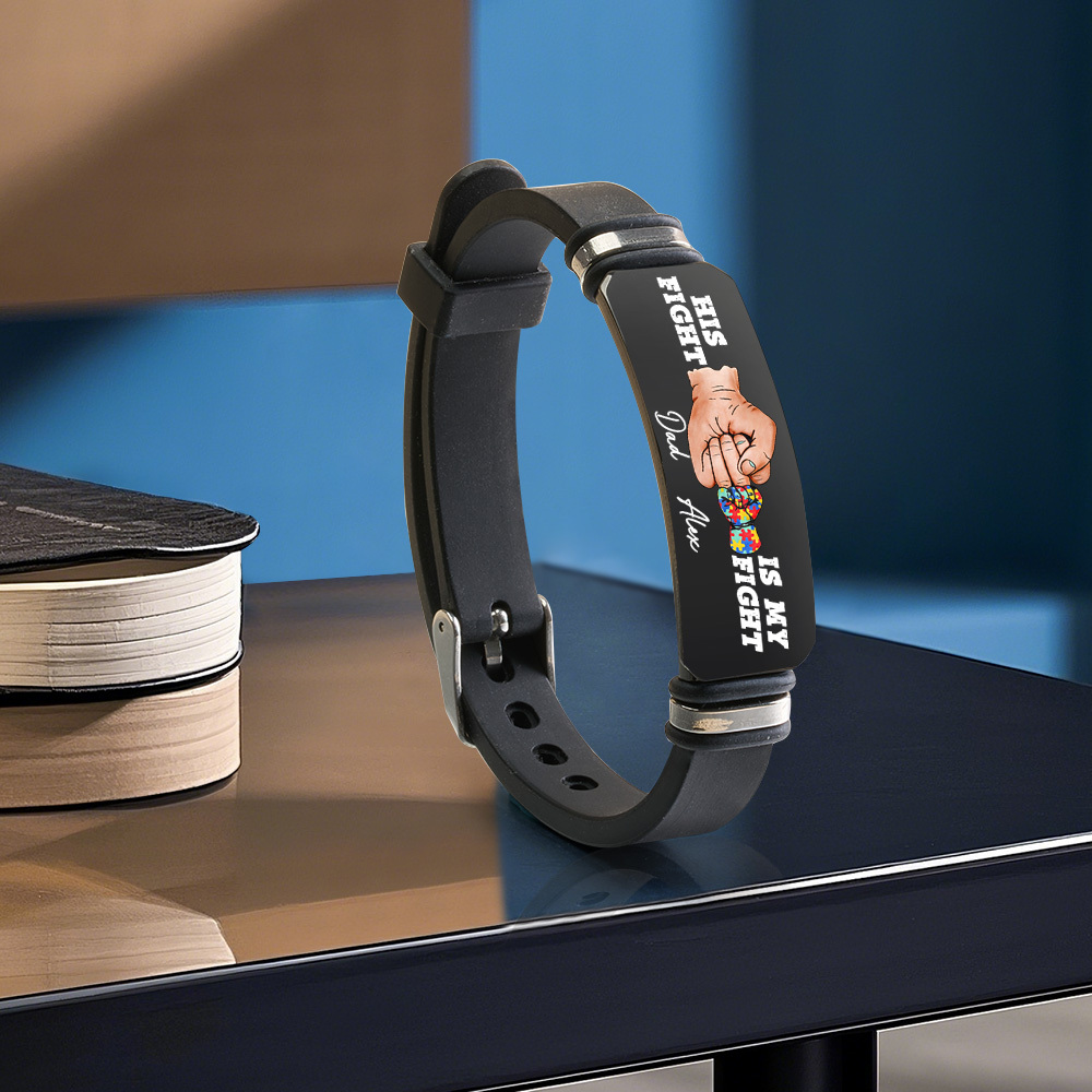 Gepersonaliseerde Naamarmband Voor Vaders, Familiecadeau, Vaderdagcadeau, Autisme-familiecadeau - SokkenFoto