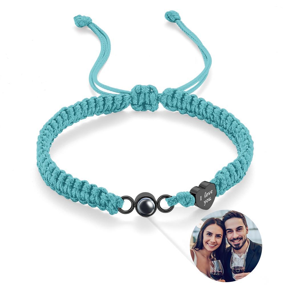 Aangepaste Fotoprojectie Armband Hart Paar Cadeau - SokkenFoto