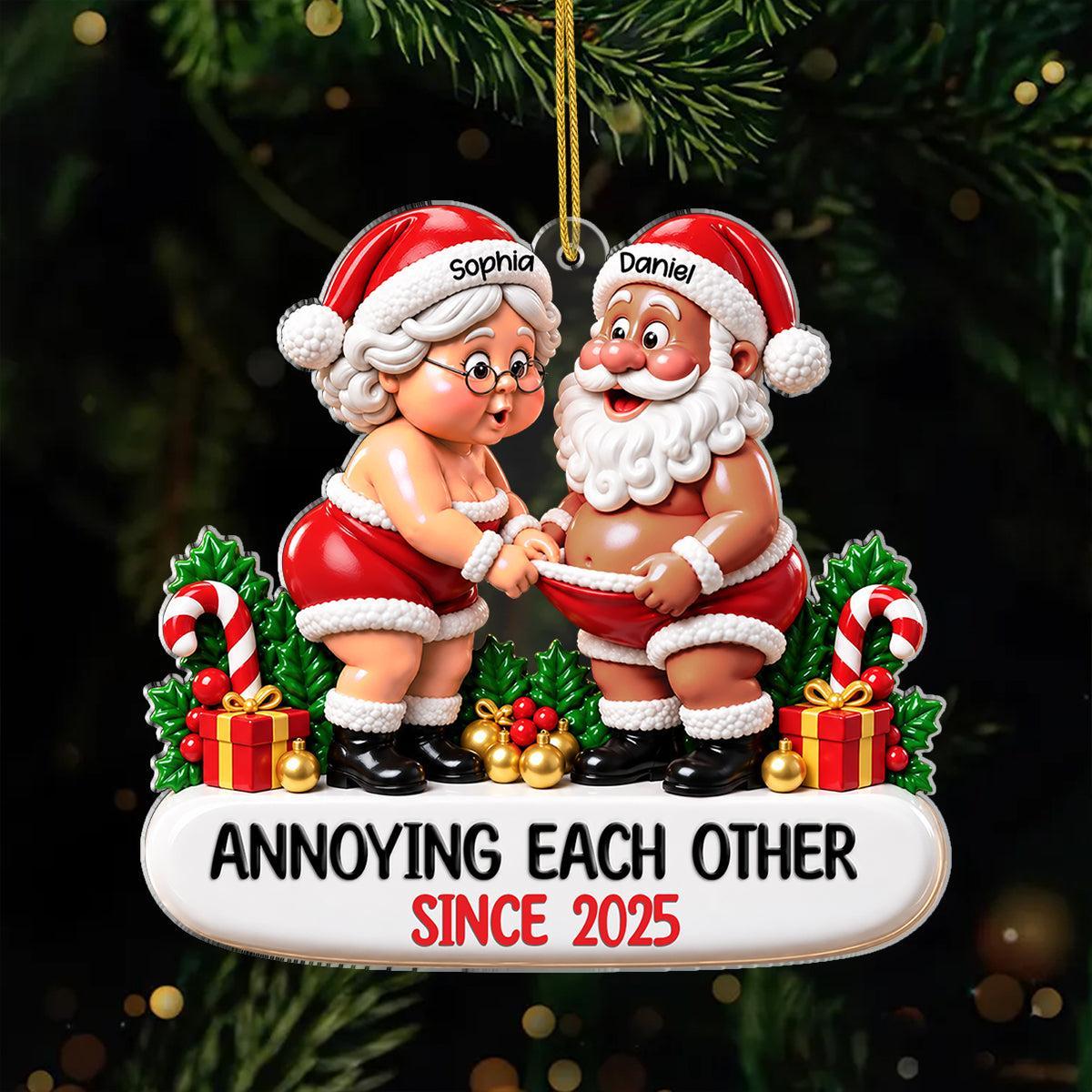 Aangepaste Santa Couple Ornament Voor Koppels - Samen Oud Worden Kerstcadeau Voor Jubileum - SokkenFoto