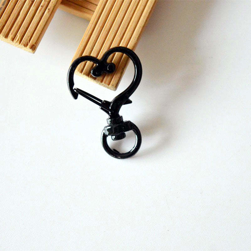 Heart-Shaped Swivel Snap Hook Keychain Metal Spring Snap Keychain Hook Lobster Clasp Key Ring - photomoonlamp