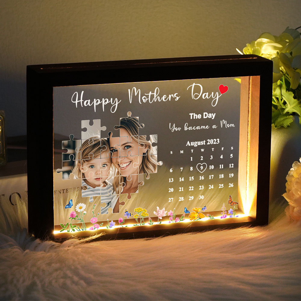 De Dag Dat Je Mijn Moeder Werd - Lichtlijstdoos - Gepersonaliseerd Cadeau Moederdagcadeaus Voor Mama