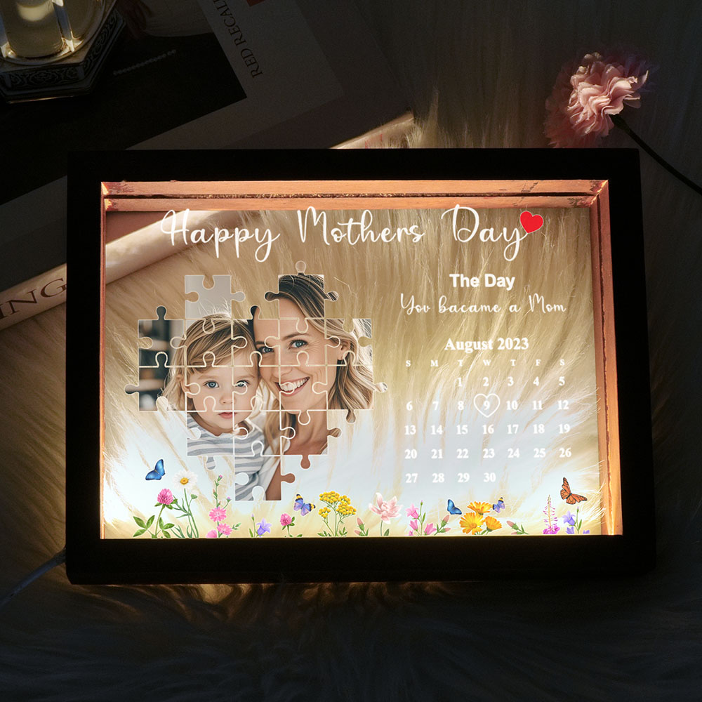 De Dag Dat Je Mijn Moeder Werd - Lichtlijstdoos - Gepersonaliseerd Cadeau Moederdagcadeaus Voor Mama