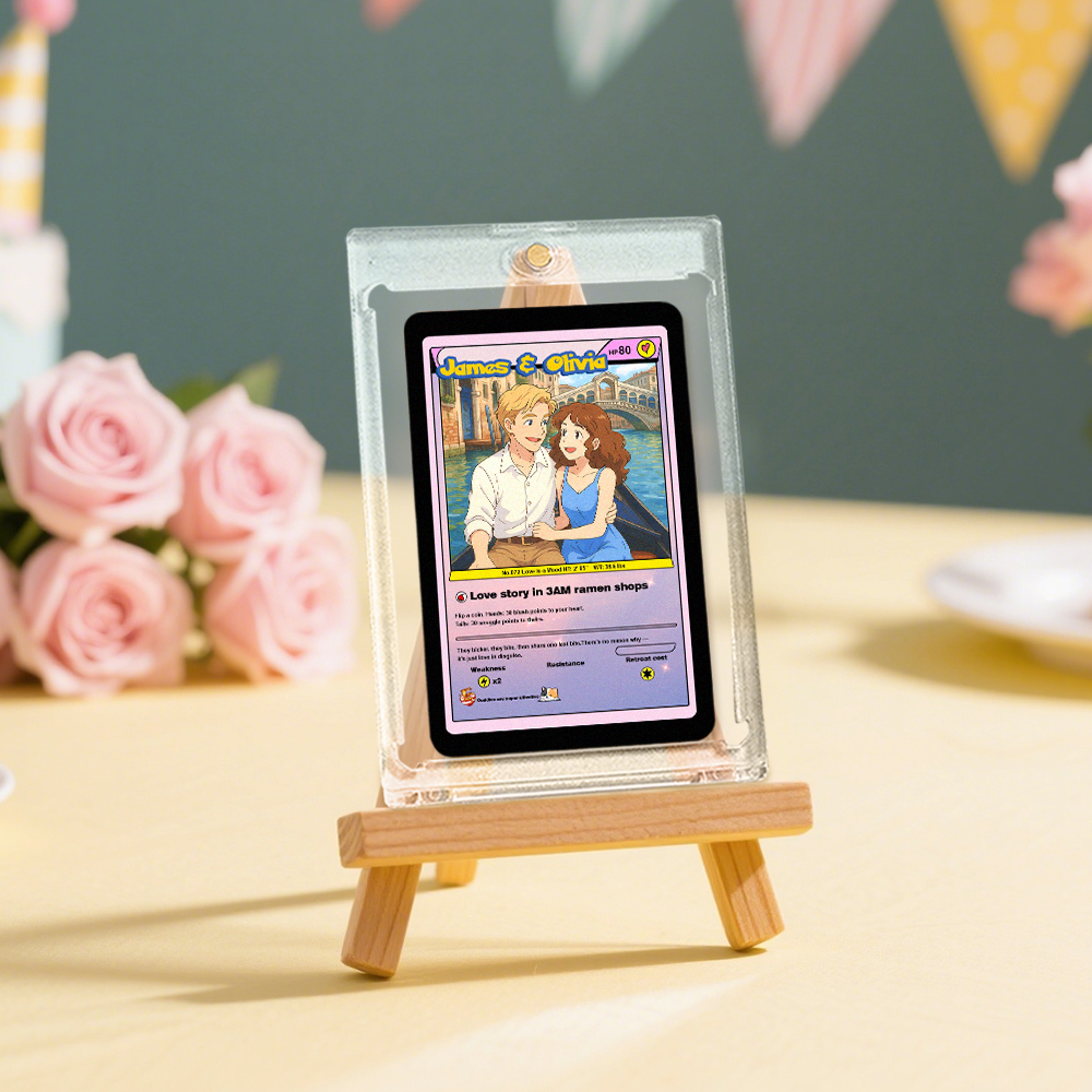 Gepersonaliseerde Anime Acrylkaart Als Liefdescadeau Voor Een Jubileum, Valentijnsdag Of Verjaardag