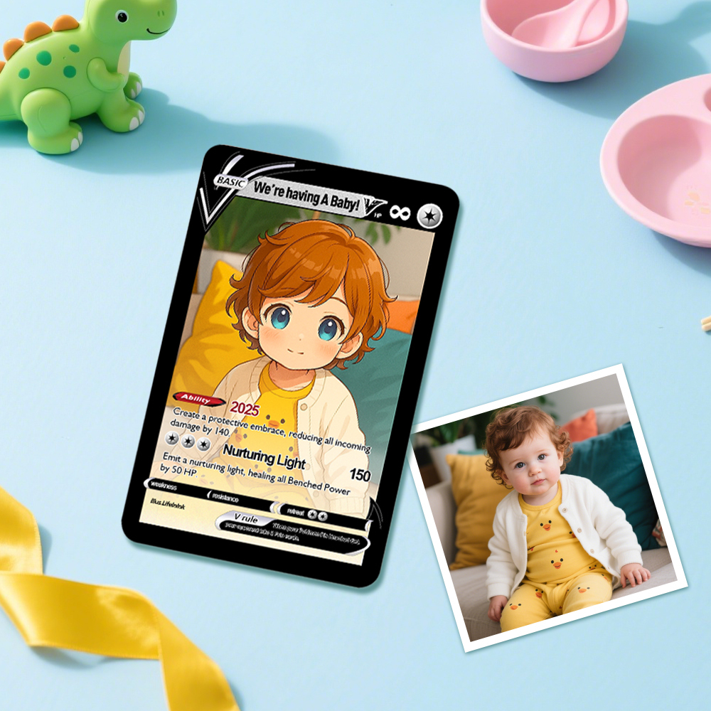 Gepersonaliseerde Schattige Baby Poke-kaart, Aangepast Spelkaartcadeau Voor Kinderen, Aangepaste Cadeaus - SokkenFoto