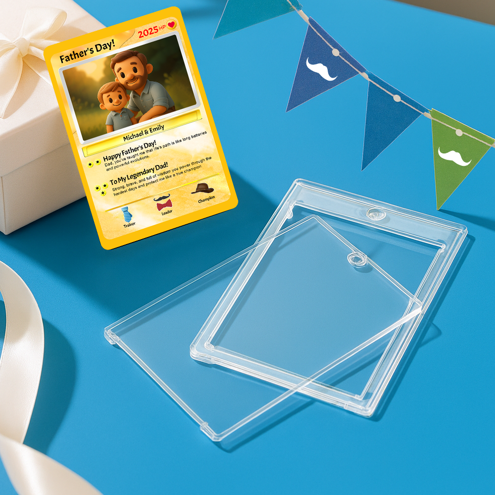 Gepersonaliseerde Poke-kaart In Kleistijl Vaderdagkaart Aangepaste Tekst En Foto Poke-kaart Cadeau Voor Papa Poke-cadeau - SokkenFoto