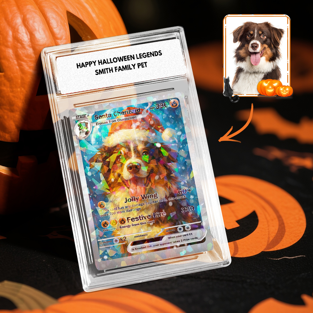 Gepersonaliseerde Halloween- En Kerstkaart Voor Koppels – Gepersonaliseerde Cartoon-ruilkaart Met Foto En Naam, Uniek Vakantiecadeau Voor Hem En Haar - SokkenFoto