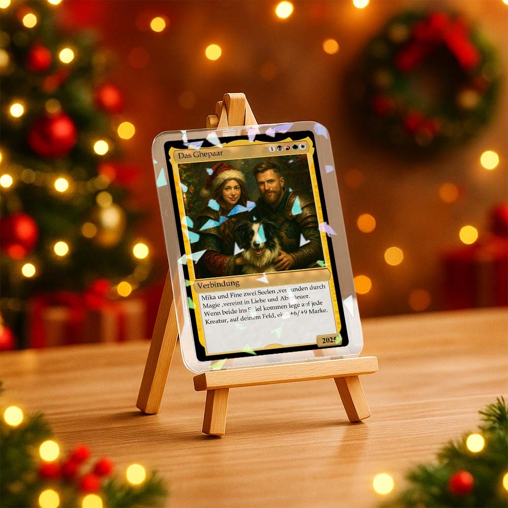 Gepersonaliseerde Merry Christmas-ruilkaart Als Cadeau Voor Je Geliefde. Verander Je Foto In Een Uniek Verzamelobject In Pixel Man-stijl. Kerstcadeau-idee. - SokkenFoto