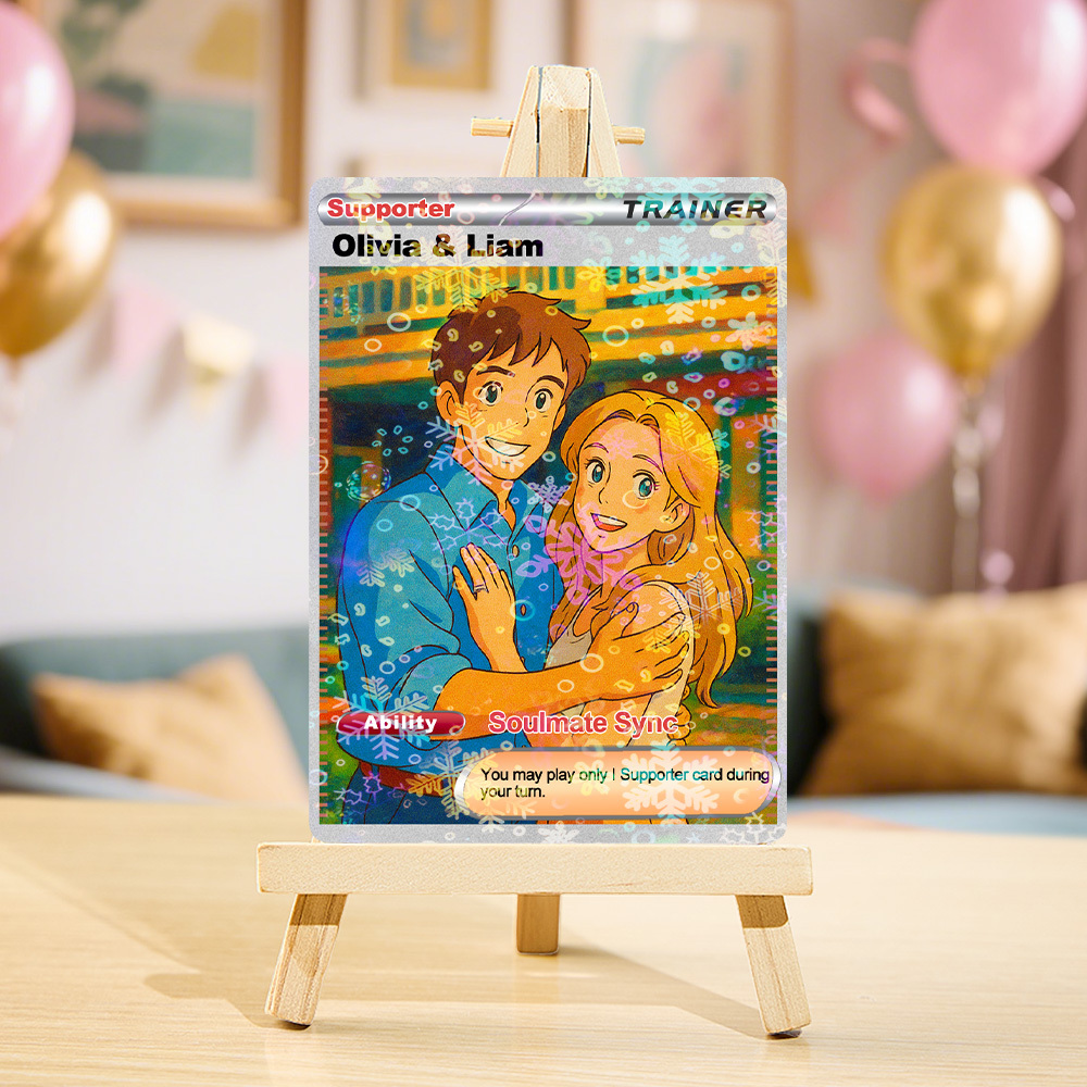 Gepersonaliseerde Valentijnskaart Voor Koppels, Gepersonaliseerde Cartoon Acrylkaart Als Cadeau Met Optionele Filmstijlen - SokkenFoto