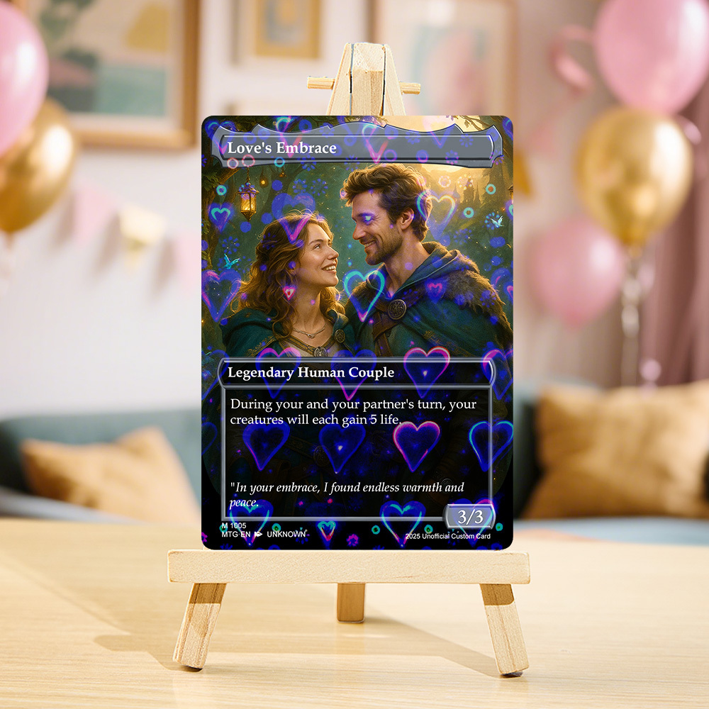 Gepersonaliseerde Valentijnskaart Voor Koppels, Gepersonaliseerde Cartoon Acrylkaart Als Cadeau Met Optionele Filmstijlen - SokkenFoto