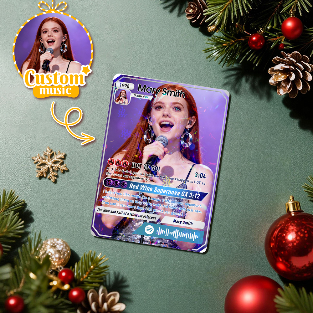 Gepersonaliseerde Foto-ruilkaart, Aangepaste Muziek, Rode Audiotrackcodekaart, Valentijns- En Kerstkaart, Fotocadeau Met Optionele Filmstijlen. - SokkenFoto