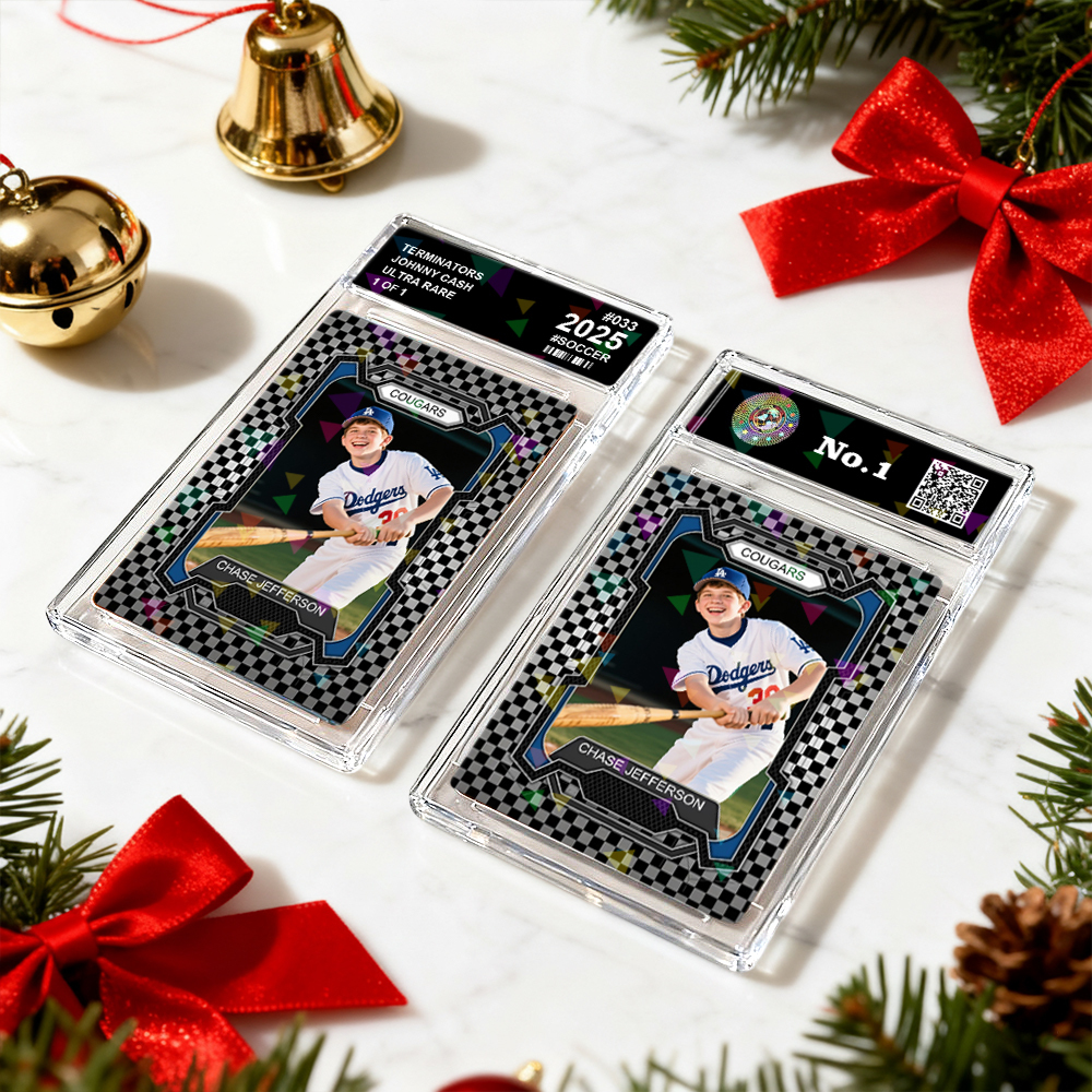 Gepersonaliseerde Sportkaart Voor Kinderen Gepersonaliseerde Portretkaart Met Teamnaam Geweldig Cadeau-idee Voor Atleten Kerstcadeau - SokkenFoto