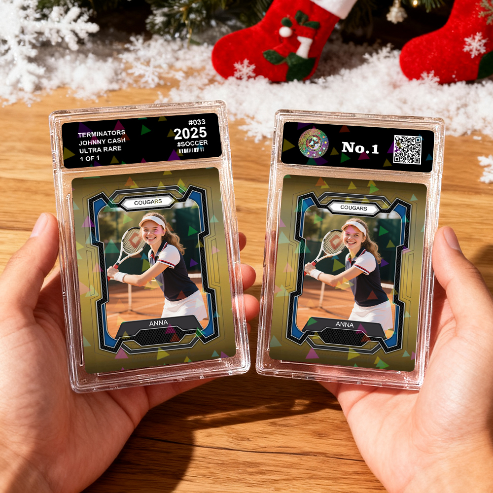 Gepersonaliseerde Sportkaart Voor Kinderen Gepersonaliseerde Portretkaart Met Teamnaam Geweldig Cadeau-idee Voor Atleten Kerstcadeau - SokkenFoto