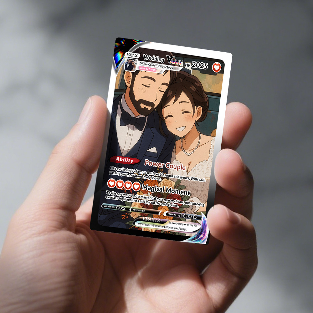 Gepersonaliseerde Anime-kaart Voor Een Stel, Romantisch Valentijnscadeau, Uniek Verzamelobject, Aandenken, Huwelijksgeschenk - SokkenFoto