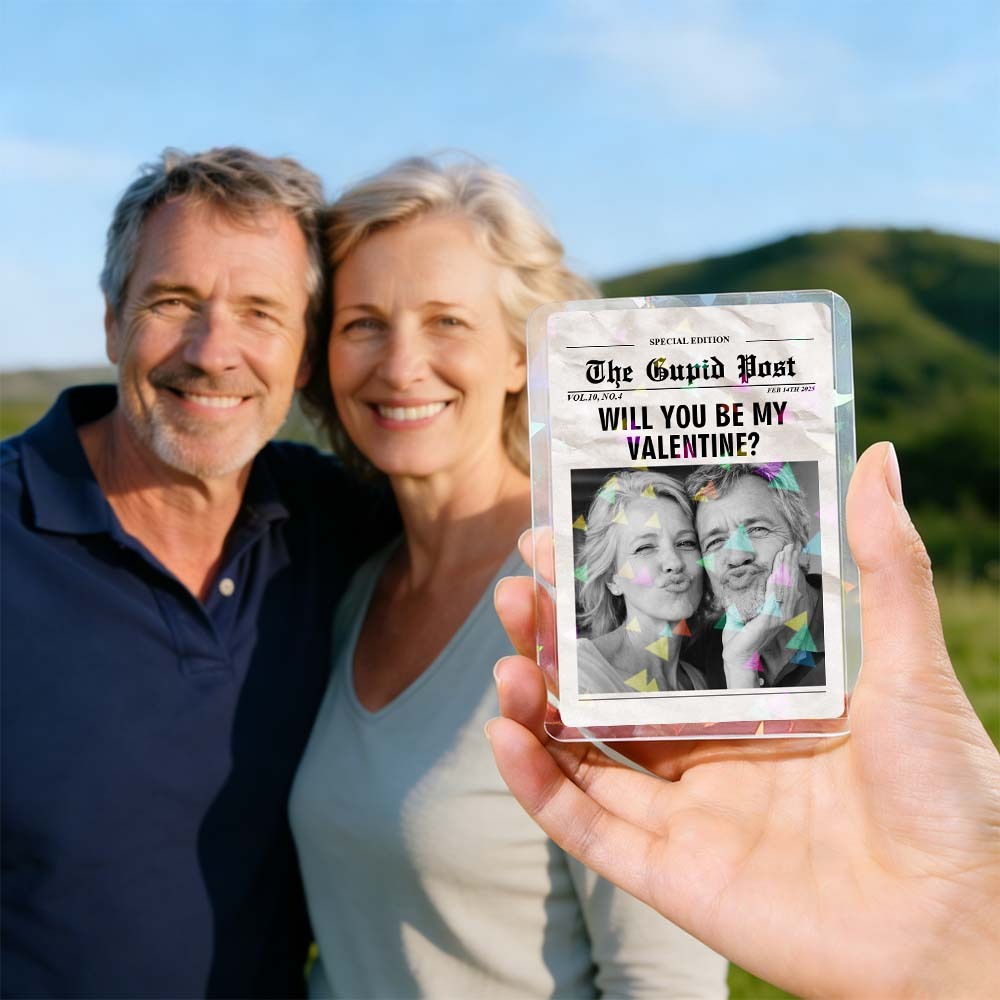 Gepersonaliseerde Valentijnskaart Voor Een Stel: Wil Je Mijn Valentijn Zijn? Sjabloon Van Een Krant. Romantisch Valentijnscadeau Voor Een Stel. Uniek Verzamelobject En Aandenken. - SokkenFoto