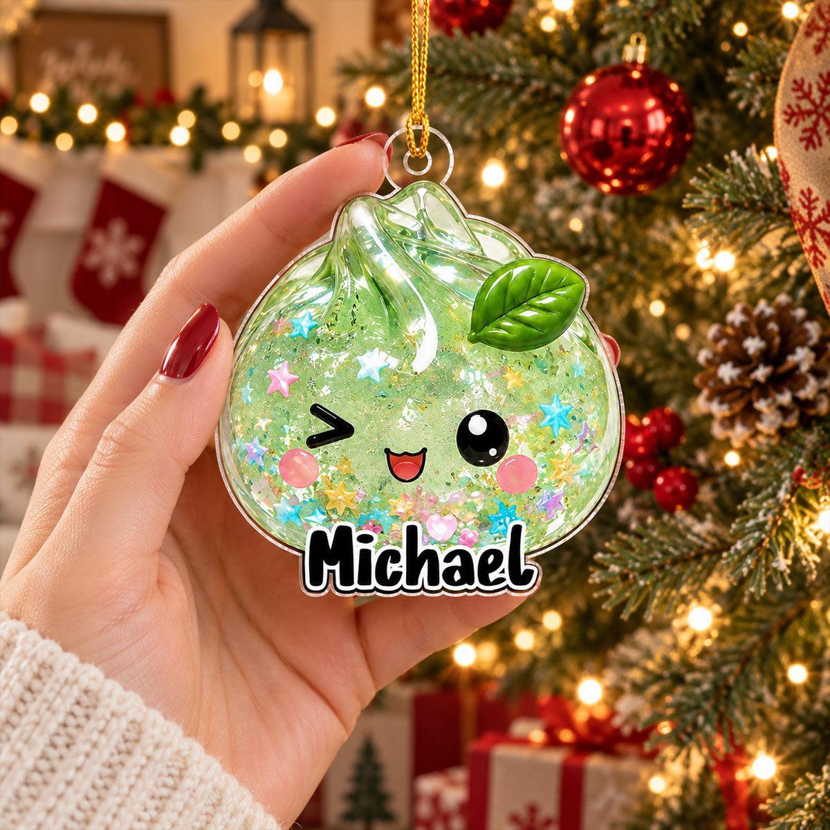 Op Maat Leuk Cadeau Voor Kinderen Dumpling Squishy Kerstornament • Schattige Dumplings - Gepersonaliseerde Acrylornament - SokkenFoto