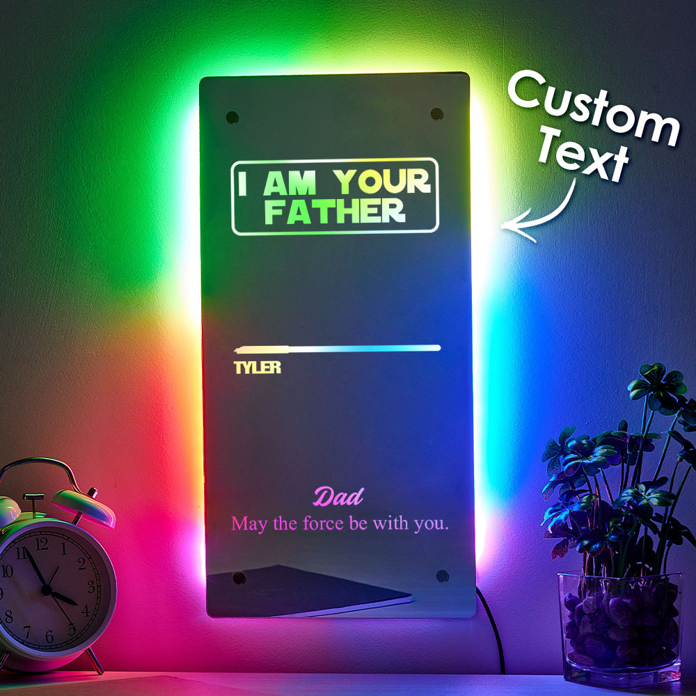 Vaderdag Ik Ben Hun Vader Lichtzwaard Spiegellamp Cadeau Voor Papa