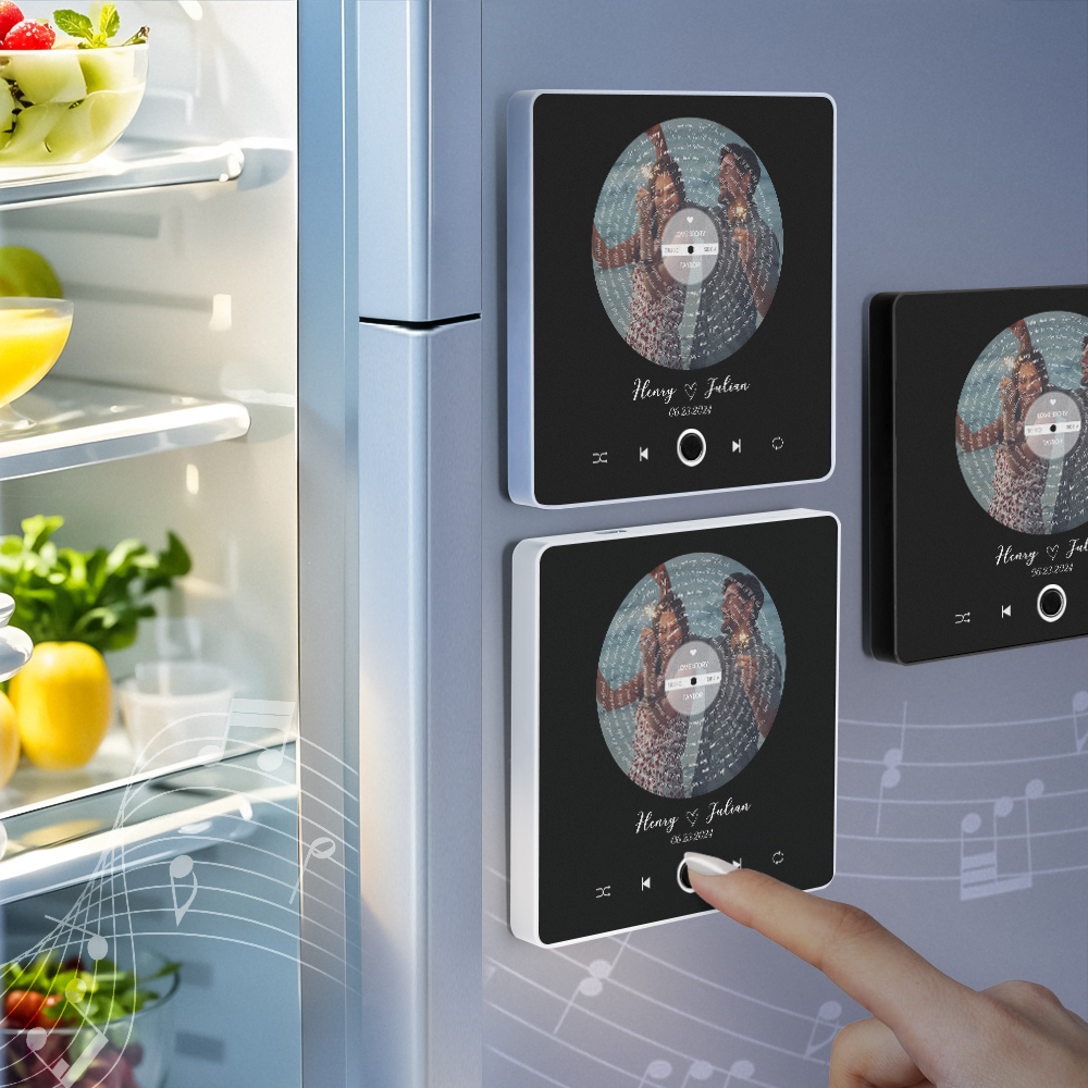 Aangepaste Muziek Koelkastmagneet Songteksten Fotosticker Geschenken Muziek Muur Fotosticker Muziekbeweging Die Kan Worden Gespeeld Zonder Mobiele Telefoon - SokkenFoto