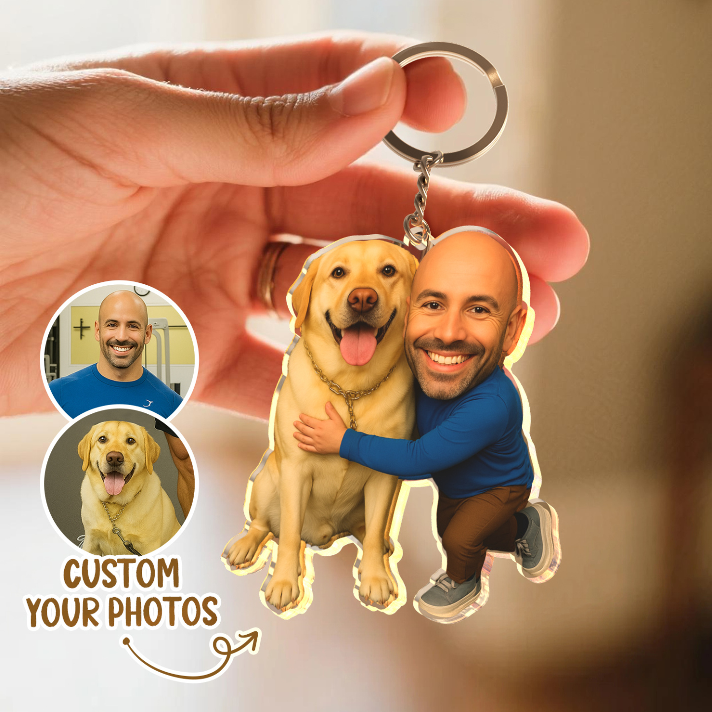 Gepersonaliseerde 'ik & Mijn Huisdier' Acryl Sleutelhanger - Grappig Persoonlijk Cadeau