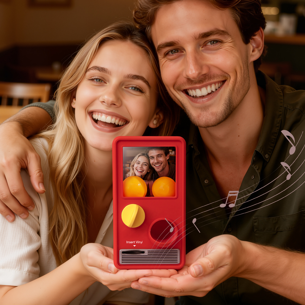 (pre-sale, Verzending Op 25/10) Gepersonaliseerde Muziek- En Fotomuziekgachaponmachine, Aangepaste Songmini-platendoos, Retrocadeaus Voor Haar - SokkenFoto