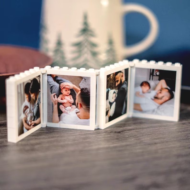 Gepersonaliseerd Uitvouwbaar Fotoblok Met Fotoblok Voor Papa En Mij, Mini-fotoalbum Als Aandenken Voor Papa, Puzzel, Hem, Vader, Vaderdag, Opa