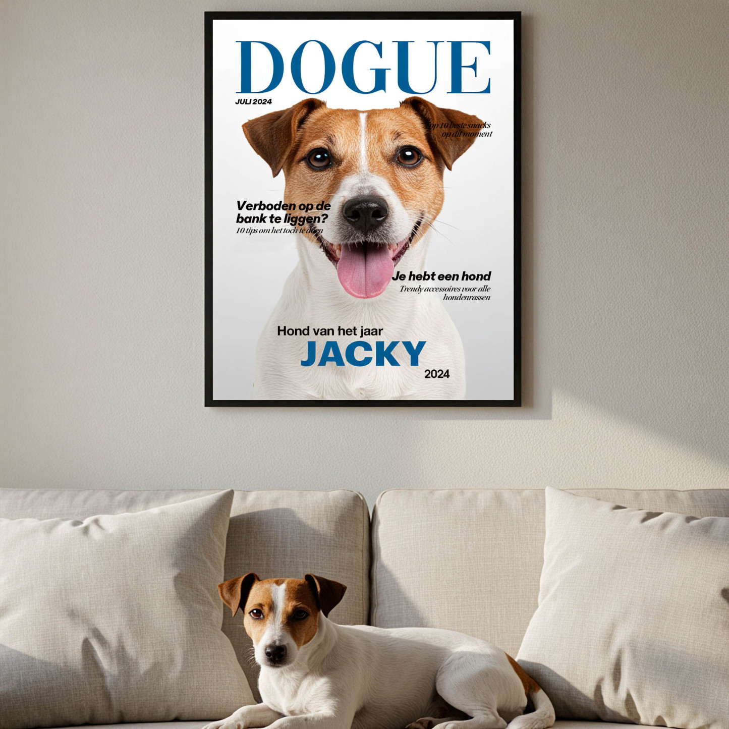 Gepersonaliseerde Huisdierfoto En Namen Houten Frame Gepersonaliseerde Hondentijdschriftposter Gepersonaliseerd Fotocadeau Voor Dierenliefhebbers