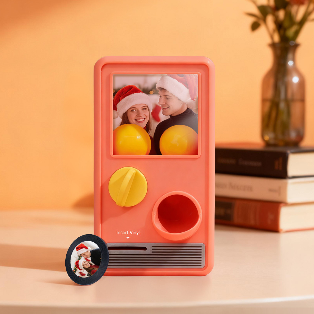 (pre-sale, Verzending Op 25/10) Gepersonaliseerde Muziek- En Fotomuziekgachaponmachine, Aangepaste Liedjesminiplatenbox, Retro Kerstcadeaus Voor Haar - SokkenFoto