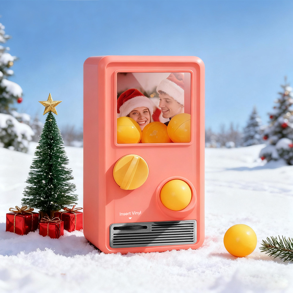 (pre-sale, Verzending Op 25/10) Gepersonaliseerde Muziek- En Fotomuziekgachaponmachine, Aangepaste Liedjesminiplatenbox, Retro Kerstcadeaus Voor Haar - SokkenFoto
