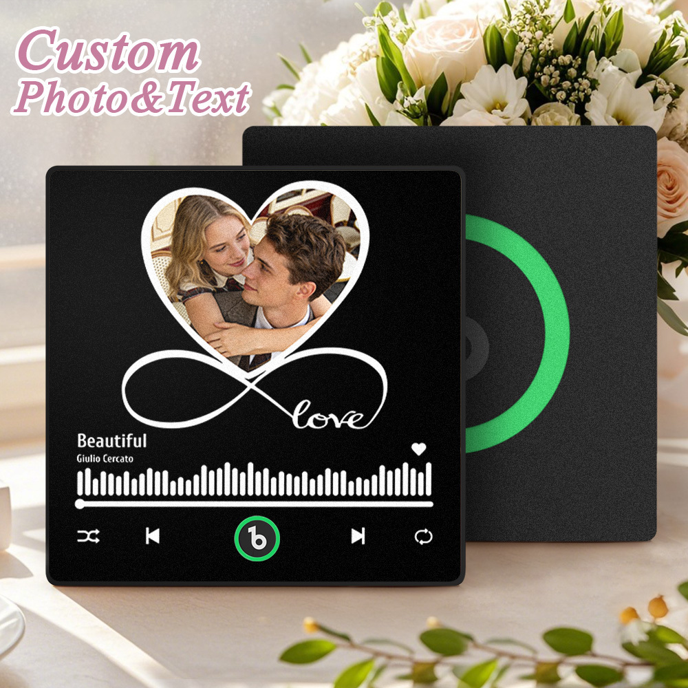 Gepersonaliseerde Koelkastmagneet Met Muziekalbum, Koelkastmagneet Met Foto, Fotowand Met Muziek, Muziekstuk Dat Afgespeeld Kan Worden, Valentijnsdagcadeau, Cadeau-idee - SokkenFoto