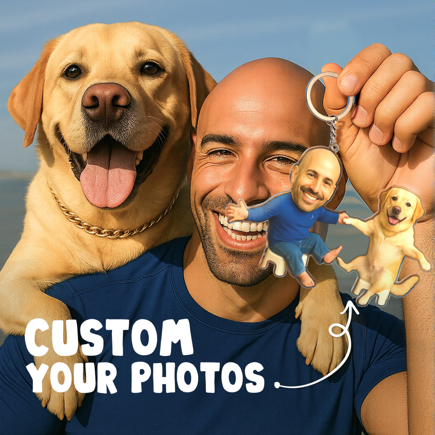 Gepersonaliseerde 'ik & Mijn Huisdier' Acryl Sleutelhanger - Grappig Persoonlijk Cadeau