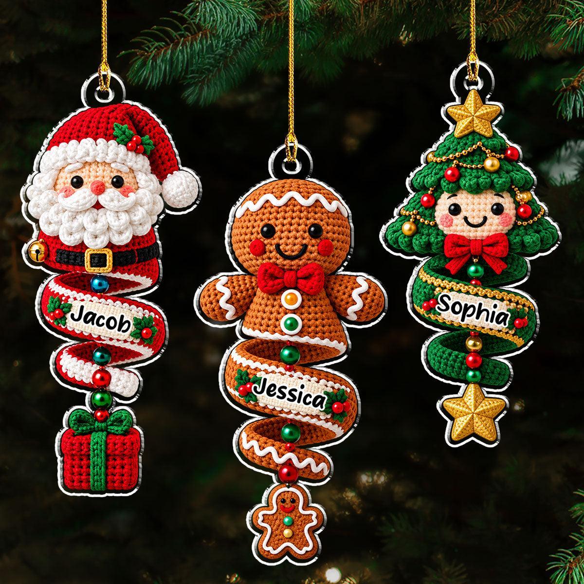 Aangepaste Familieornament, Kerstcadeau Voor Familieleden • Merry Little Miracle - Gepersonaliseerd Acrylornament - SokkenFoto