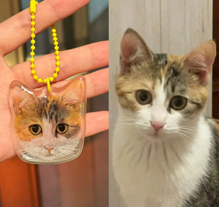 Aangepaste Foto Sleutelhangers Handgemaakte Krimpfolie Masker Dier Huisdier Cadeau Voor Dierenliefhebbers