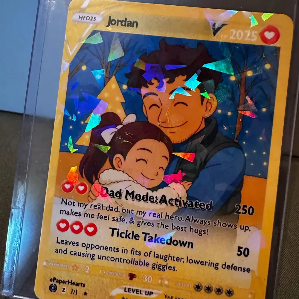 Pokémon-kaart Voor Vaderdag, Gepersonaliseerde Pokémon-kaart, Cadeau Voor Papa, Cadeau Voor Vaderdag, Gepersonaliseerd Pokémon-cadeau
