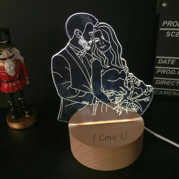 Gepersonaliseerde Foto 3d-lamp Aangepaste Foto Bureaulamp Foto Nachtlamp Huwelijksgeschenken - SokkenFoto