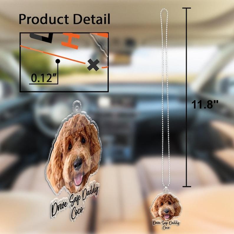 Vaderdagcadeaus Voor Hondenvader, Op Maat Hangend Huisdier Foto Auto Ornament, Hondenliefhebbers Geschenken, Auto-accessoires, Gepersonaliseerde Drive Safe Daddy Geschenken - SokkenFoto