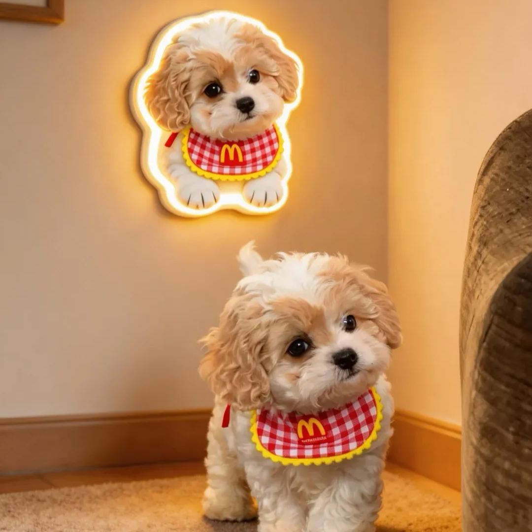 Gepersonaliseerde Wandlamp Met Bewegingssensor Voor Katten En Honden, Met Aangepaste Foto Van Uw Huisdier, Perfect Als Nachtlampje Voor Dierenliefhebber.