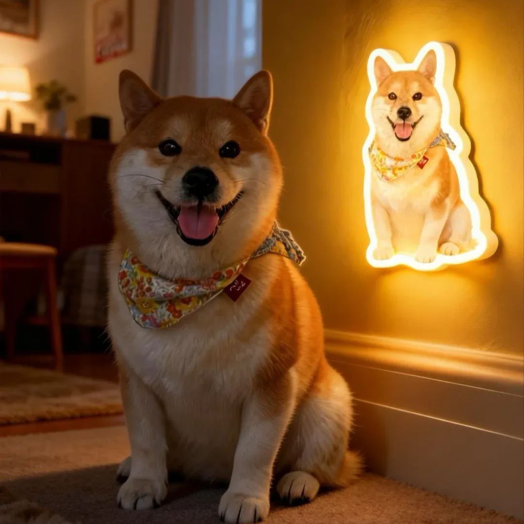 Gepersonaliseerde Wandlamp Met Bewegingssensor Voor Katten En Honden, Met Aangepaste Foto Van Uw Huisdier, Perfect Als Nachtlampje Voor Dierenliefhebber.