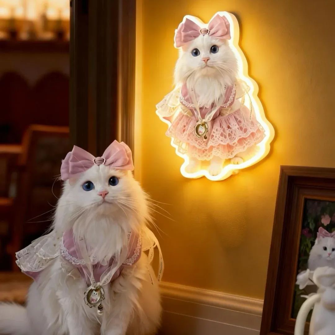 Gepersonaliseerde Wandlamp Met Bewegingssensor Voor Katten En Honden, Met Aangepaste Foto Van Uw Huisdier, Perfect Als Nachtlampje Voor Dierenliefhebber.