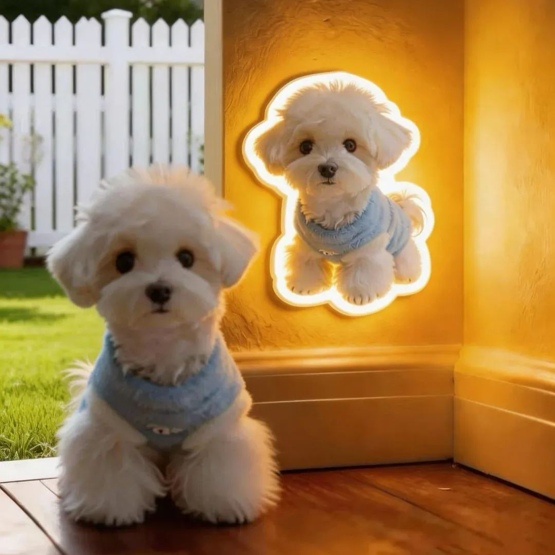 Gepersonaliseerde Wandlamp Met Bewegingssensor Voor Katten En Honden, Met Aangepaste Foto Van Uw Huisdier, Perfect Als Nachtlampje Voor Dierenliefhebber.